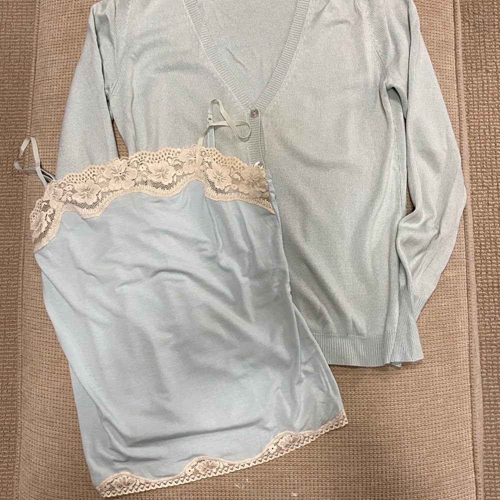 Button cardigan with camisole